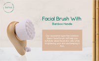 Bamboo Handle Facial Brush for Gentle Deep Skin Cleansing