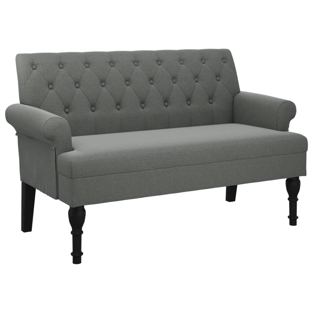 NNEVL Bench with Backrest Dark Grey 120x62x75.5 cm Fabric