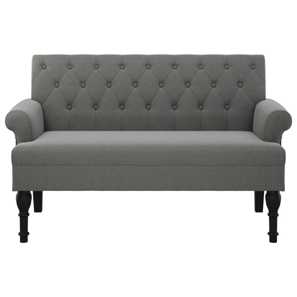 NNEVL Bench with Backrest Dark Grey 120x62x75.5 cm Fabric