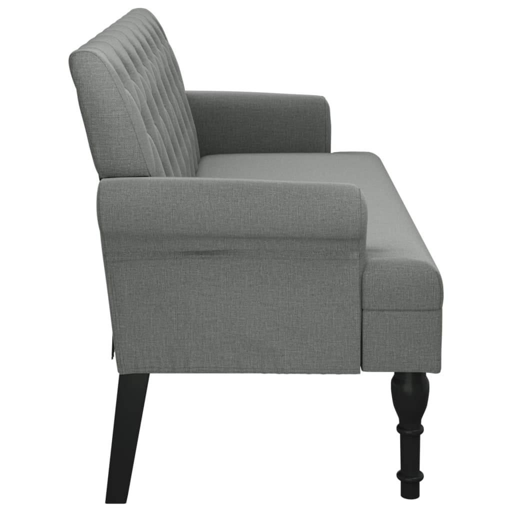 NNEVL Bench with Backrest Dark Grey 120x62x75.5 cm Fabric