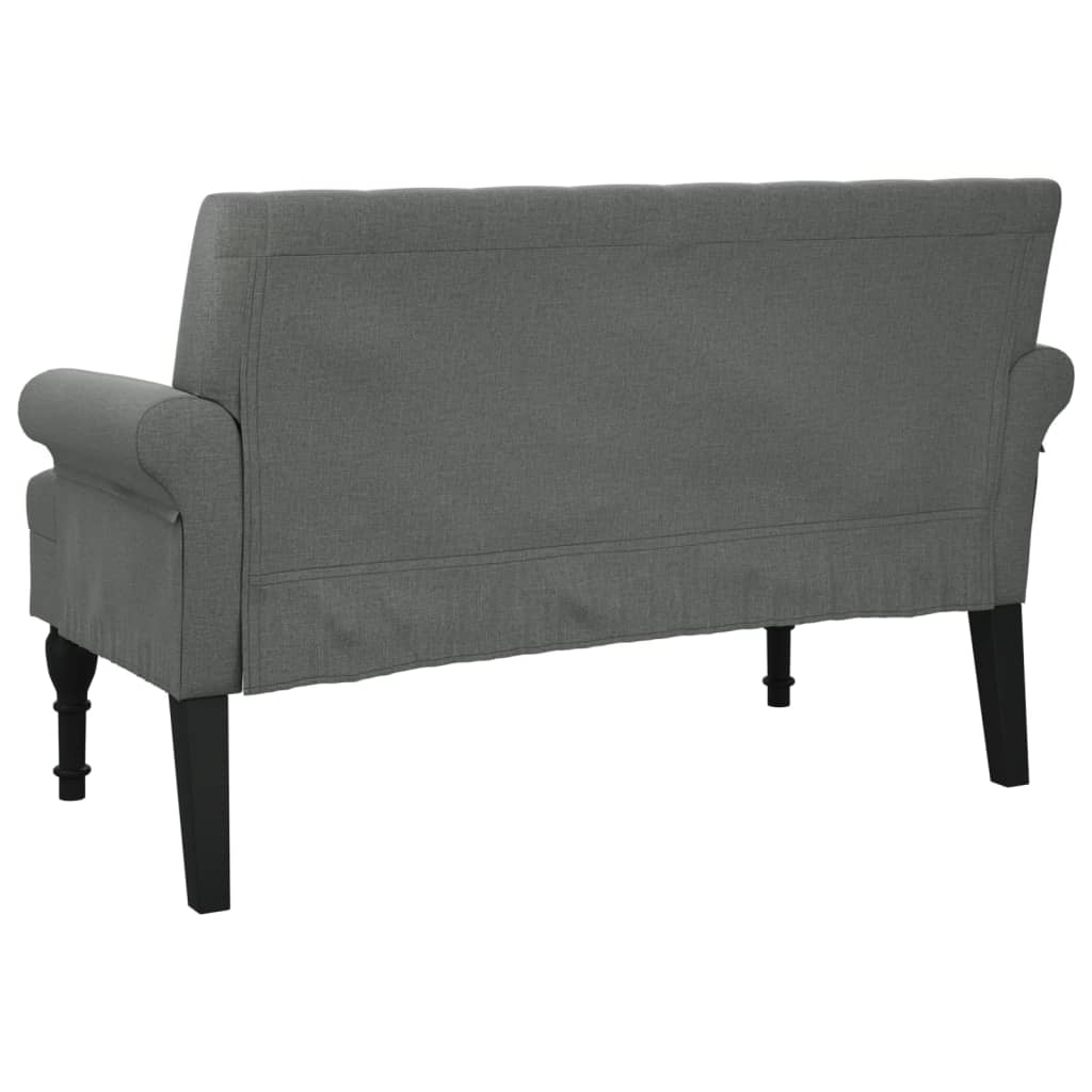 NNEVL Bench with Backrest Dark Grey 120x62x75.5 cm Fabric