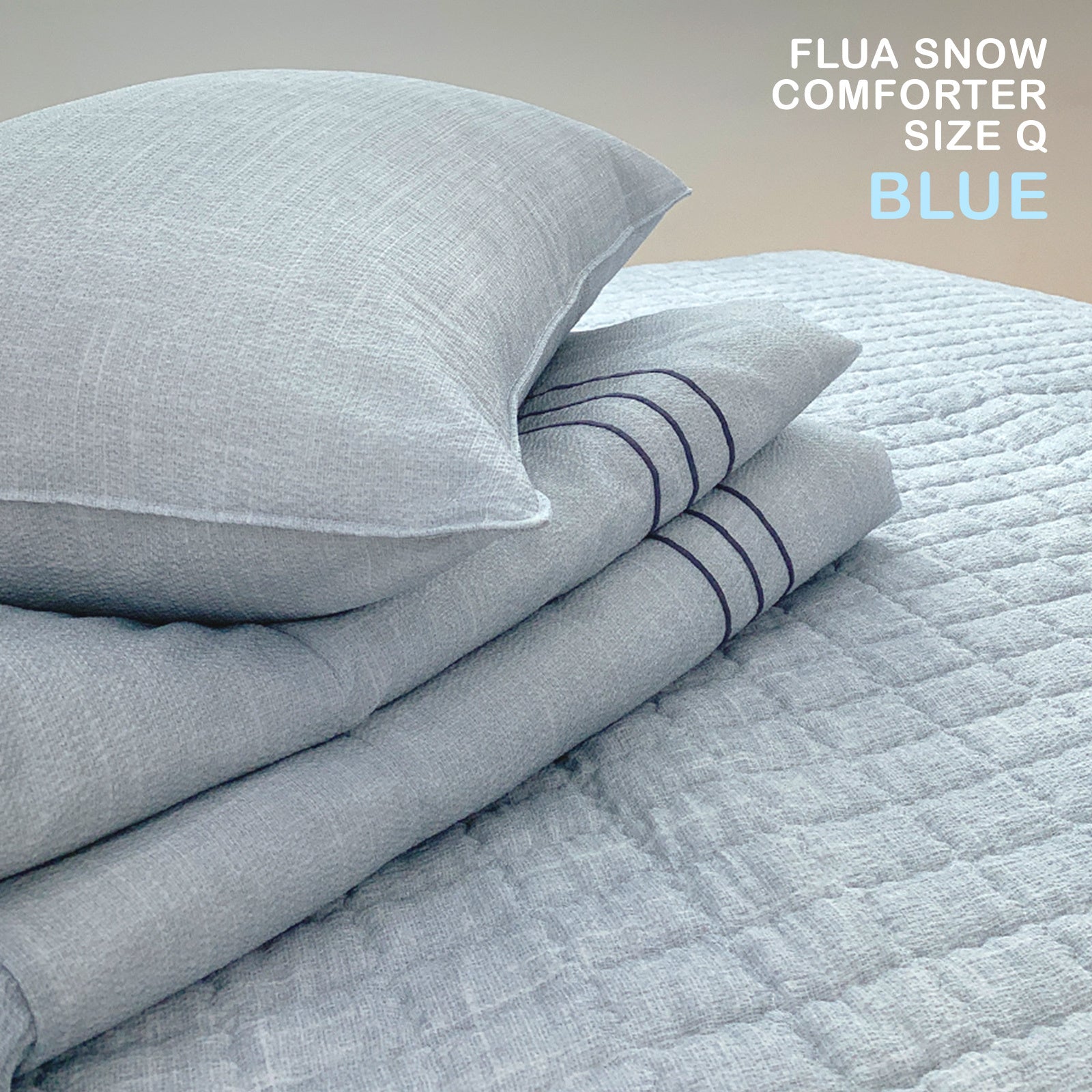 NNEDSZ Saesom Flua Snow Comforter Set Double Cool Quilt Bedspread BLUE