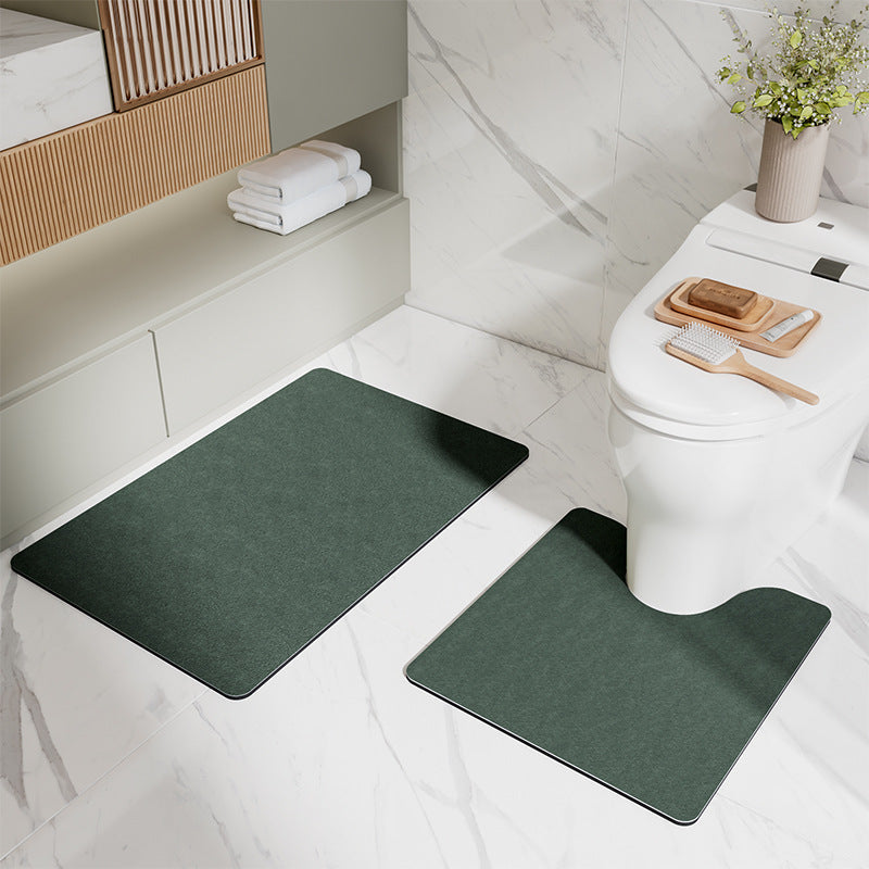 NNEDSZ Green Bathroom Floor Mat Set - U-Shaped Toilet Mat 50*50cm & Rectangular 40x60cm Mat for Bathroom