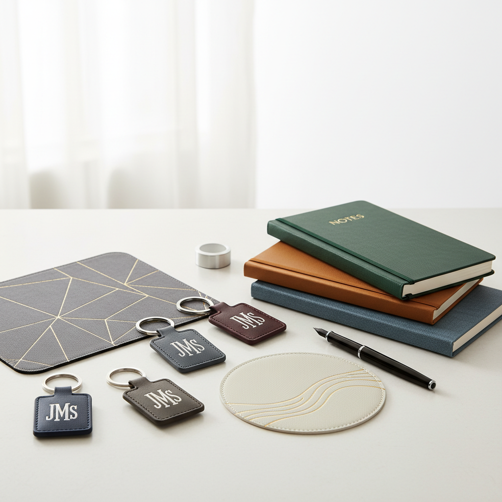 Accessoires de Bureau Premium - Porte-clés, Tapis de Souris & Blocs-notes
